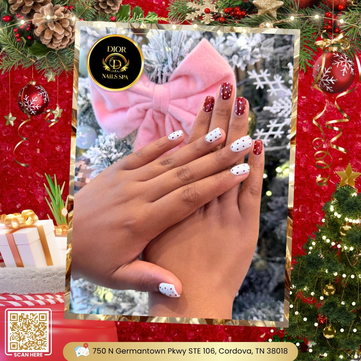 Dior Nails Spa | X-mas nail design 